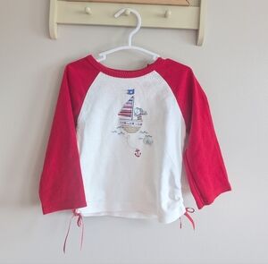 Carter's Red and White Sailboat Long Sleeve Tee